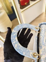 Dior, Medium Lady D-Lite, Medium, Blue, Very Very Like New - Image 16
