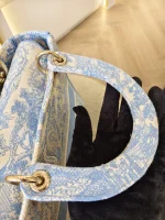 Dior, Medium Lady D-Lite, Medium, Blue, Very Very Like New - Image 17