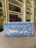 Dior, Medium Lady D-Lite, Medium, Blue, Very Very Like New - Image 18