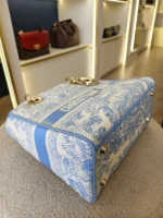 Dior, Medium Lady D-Lite, Medium, Blue, Very Very Like New - Image 19