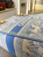 Dior, Medium Lady D-Lite, Medium, Blue, Very Very Like New - Image 20