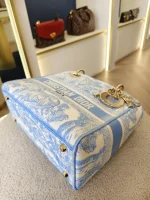 Dior, Medium Lady D-Lite, Medium, Blue, Very Very Like New - Image 21