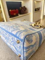 Dior, Medium Lady D-Lite, Medium, Blue, Very Very Like New - Image 22