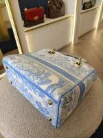 Dior, Medium Lady D-Lite, Medium, Blue, Very Very Like New - Image 25