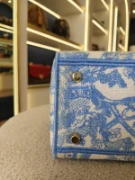 Dior, Medium Lady D-Lite, Medium, Blue, Very Very Like New - Image 27