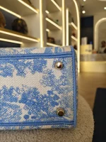 Dior, Medium Lady D-Lite, Medium, Blue, Very Very Like New - Image 28