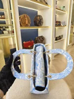 Dior, Medium Lady D-Lite, Medium, Blue, Very Very Like New - Image 31