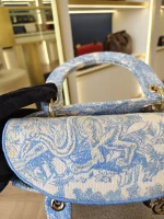 Dior, Medium Lady D-Lite, Medium, Blue, Very Very Like New - Image 32