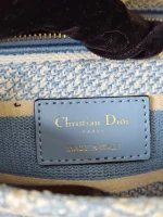 Dior, Medium Lady D-Lite, Medium, Blue, Very Very Like New - Image 37