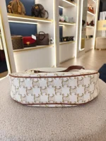Celine, Ava Triomphe Canvas, Medium, White, Very Good - Image 6