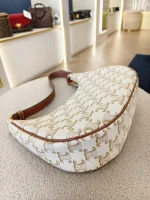 Celine, Ava Triomphe Canvas, Medium, White, Very Good - Image 7