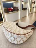 Celine, Ava Triomphe Canvas, Medium, White, Very Good - Image 8