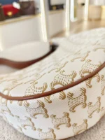 Celine, Ava Triomphe Canvas, Medium, White, Very Good - Image 10