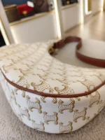 Celine, Ava Triomphe Canvas, Medium, White, Very Good - Image 11