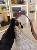 Celine, Ava Triomphe Canvas, Medium, White, Very Good - Image 14