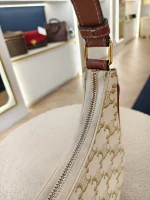 Celine, Ava Triomphe Canvas, Medium, White, Very Good - Image 15