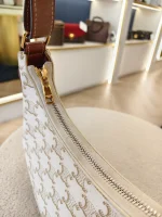 Celine, Ava Triomphe Canvas, Medium, White, Very Good - Image 17
