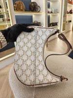 Celine, Ava Triomphe Canvas, Medium, White, Very Good - Image 29