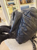 Chanel, Black Lambskin Quilted Double Pockets Drawstring Backpack, Small, Black, Very Very  Good - Image 11