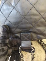 Chanel, Black Lambskin Quilted Double Pockets Drawstring Backpack, Small, Black, Very Very  Good - Image 14