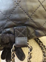 Chanel, Black Lambskin Quilted Double Pockets Drawstring Backpack, Small, Black, Very Very  Good - Image 15