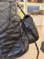 Chanel, Black Lambskin Quilted Double Pockets Drawstring Backpack, Small, Black, Very Very  Good - Image 16