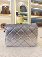 Chanel, Chanel Metallic l Mini Flap Bag, 7", Silver, Very Very  Good - Image 6