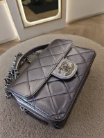 Chanel, Chanel Metallic l Mini Flap Bag, 7", Silver, Very Very  Good - Image 11