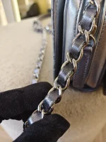Chanel, Chanel Metallic l Mini Flap Bag, 7", Silver, Very Very  Good - Image 23