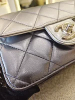 Chanel, Chanel Metallic l Mini Flap Bag, 7", Silver, Very Very  Good - Image 26