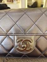 Chanel, Chanel Metallic l Mini Flap Bag, 7", Silver, Very Very  Good - Image 27