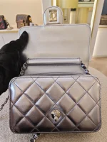 Chanel, Chanel Metallic l Mini Flap Bag, 7", Silver, Very Very  Good - Image 31