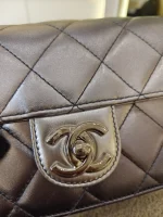 Chanel, Chanel Metallic l Mini Flap Bag, 7", Silver, Very Very  Good - Image 48