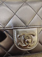 Chanel, Chanel Metallic l Mini Flap Bag, 7", Silver, Very Very  Good - Image 49