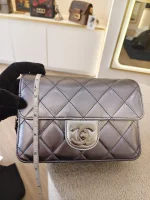 Chanel, Chanel Metallic l Mini Flap Bag, 7", Silver, Very Very  Good - Image 51