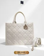 Dior, Book Tote, Medium, White, Very Good