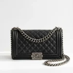 Chanel, Chanel Boy 10, 10", Black, Very Good