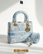 Dior, Medium Lady D-Lite, Medium, Blue, Very Very Like New