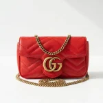 Gucci, GG Marmont , Supermini, Red, Like New