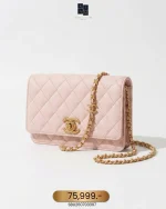 Chanel, Caviar Quilted Camelia WOC, , Pink, Used Once