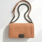 Chanel, Boy Flap Bag, 10", Beige, Very Good