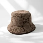 Gucci, Jumbo GG Wool Bucket Hat, , Beige, Like New
