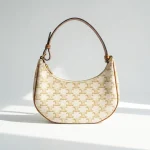 Celine, Ava Triomphe Canvas, Medium, White, Very Good