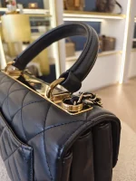 Chanel, Trendy CC Flap Bag with Top Handle, Small, Black, Very Very  Good - Image 21