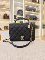 Chanel, 23B Mini Top Handle Flap Bag,  8", Black, Very Very  Good - Image 3