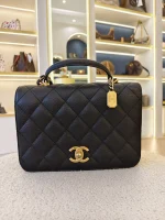 Chanel, 23B Mini Top Handle Flap Bag,  8", Black, Very Very  Good - Image 4