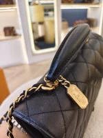 Chanel, 23B Mini Top Handle Flap Bag,  8", Black, Very Very  Good - Image 23