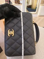 Chanel, 23B Mini Top Handle Flap Bag,  8", Black, Very Very  Good - Image 42