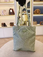 Prada, Crystal Embellished Satin Flat Mini Tote Bag, Mini, Green, Very Very  Good - Image 4
