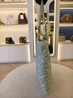 Prada, Crystal Embellished Satin Flat Mini Tote Bag, Mini, Green, Very Very  Good - Image 6
